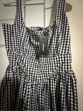 Express women's Black and White Gingham Sundress